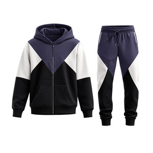 Conjunto Deportivo para Hombre en Color Morado y Negro, Sudadera con Cremallera y Pantalones Jogger, Ropa Deportiva Informal para Gimnasio, Fitness y Uso Diario - Product Image 2