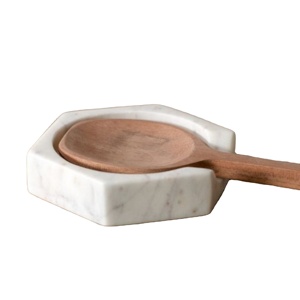 Repose-cuillère hexagonal en acier inoxydable pour spatules, cuillères, pinces - Écologique, compatible lave-vaisselle, micro-ondes et four - Product Image 1