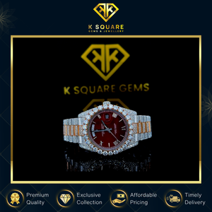 Nouvelle montre de luxe de haute qualité, automatique, à quartz, résistante à l'eau, en acier inoxydable, avec verre saphir et bracelet en diamants moissanite - Product Image 6