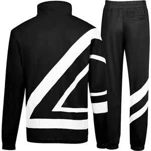 Conjunto Deportivo de Invierno para Hombre, Chaqueta con Cierre Completo y Pantalones Ajustados de Forro Polar, Mezcla de Poliéster, Transpirable, Casual, Color Sólido, Personalizado con Estampado - Product Image 3