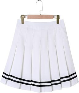 Jupe courte plissée à pois pour femme, taille normale, confortable, toutes saisons, en polyester tissé - Product Image 6