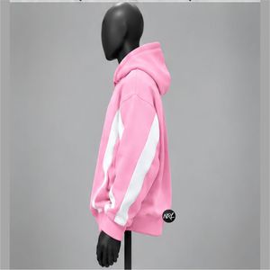 <b>Pink</b> Oversized Hooded <b>Sweatshirt</b> Unisex Regular Sleeves Solid Color Block Design Casual Autumn Wear Knitted Custom Logo Fashion - Product Image 2