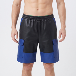 Men's Leather <b>Shorts</b> for Outdoor Mens Leather <b>Shorts</b> with Pockets Premium Men Leather <b>Shorts</b> Custom Logo Leather <b>Short</b> - Product Image 1
