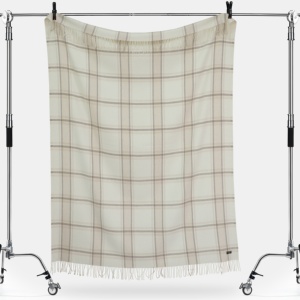 Chal de Cachemira Mongol a Cuadros 130*170cm Tono Natural - Product Image 3