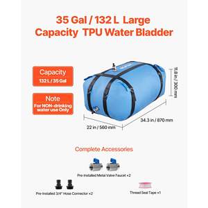 Large Capacity 132-L TPU <b>Hydration</b> <b>Bladder</b> Portable Collapsible Leakproof Wear-Resistant RV Model D0100XFPU4G - Product Image 2