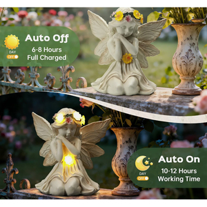 Décoration de jardin avant-jardin : Statue d'ange solaire - Product Image 5