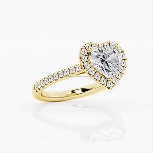 Anillo de Compromiso Vintage de Oro Rosa de 14K con Diamante Tallado en Corazón, Certificado por IGI, Hecho a Mano, para Bodas, Fiestas y Aniversarios - Product Image 1