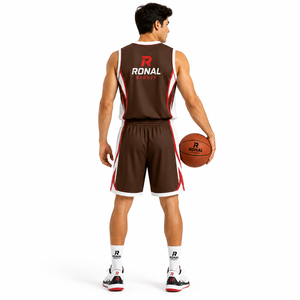 Conjunto de Camiseta de Baloncesto sin Mangas Unisex RONAL SPORTS, Sublimada, con Cuello en V, Corte Regular, para Adultos, Todas las Temporadas - Product Image 4
