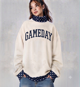 Custom Oversized <b>Mock</b> <b>Neck</b> Hoodie Women Casual Varsity Letter MAMA Sweatshirt Premium Fleece Drop Shoulder Pullover <b>Tops</b> - Product Image 3