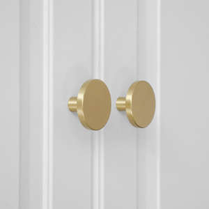 Bouton de meuble rond moderne en laiton massif, finition or brossé, pour tiroir de cuisine, armoire, quincaillerie de meubles - Product Image 5