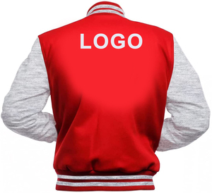 Custom <b>Red</b> Two-<b>Tone</b> Varsity Jacket Men's Baseball Style Letterman Jacket with Logo Front Print Preppy Sportswear - Product Image 5