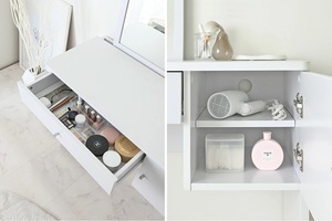Modern Japanese-Style Simple White Design Furniture <b>Desk</b> Dresser Door Mirror <b>Drawer</b> for Kitchen Apartment Living Room NIN73-90D - Product Image 3