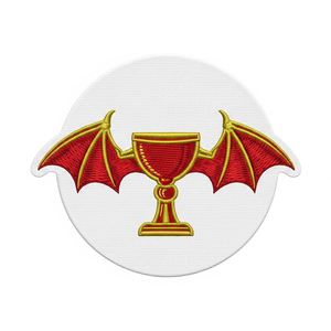 Patch thermocollant brodé en forme de sablier chauve-souris vampire, badge rond gothique avec motif de sang, vente en gros, applique personnalisée pour vestes et sacs - Product Image 2