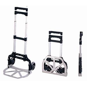 <b>Foldable</b> Aluminium Luggage Cart 80 Kg Capacity | Heavy Duty Hand Puller <b>Trolley</b> with Wheels for Travel & Home Use - Product Image 3