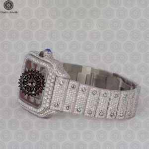 Reloj de Lujo para Mujer Charm Jewellis, Caja Cuadrada de Acero Inoxidable de 38 mm, Esfera Analógica de Cuarzo, Cristal de Zafiro, Cierre Plegable - Product Image 3