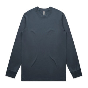 T-shirts à manches longues en coton premium pour hommes, col rond, couleur rouge cramoisi, coupe douce et confortable, sous-vêtement de base - Product Image 3