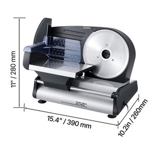 Affettatrice Elettrica per Alimenti da 7,5 Pollici, 180W, con Due Lame Premium in Acciaio Inox SUS420, Regolabile da 0 a 0,6 Pollici, Tritacarne e Affettatrice - Product Image 6