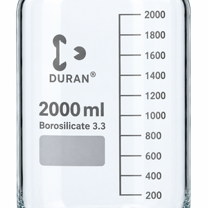 Botella de reactivo de vidrio borosilicato de 2L con boca estrecha y tapa de rosca azul, a prueba de fugas, graduada, para almacenamiento de soluciones químicas - Product Image 3