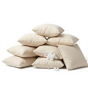 Housse de coussin en coton ivoire, housse de coussin unie pour canapé-lit, décoration intérieure, lavable, durable, confortable, tissu uni. - Product Image 1