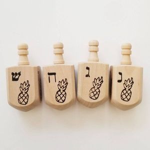 Precio al por mayor: Set de mini dreidels coloridos de Hanukkah con letras hebreas, juguete giratorio judío, recuerdo de fiesta, regalo - Product Image 3