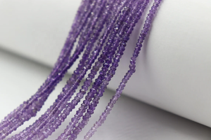 Cuentas Rondelle facetadas de amatista Cuentas Rondelle sombreadas de amatista de 3mm Cuentas facetadas de amatista - Product Image 6
