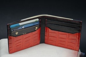 Portefeuille bifold en cuir véritable pour hommes, en cuir de crocodile, portefeuille court ouvert pour hommes - Product Image 4