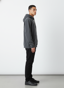 Sudadera con capucha personalizada de algodón de alto gramaje, lavada y desgastada, de corte oversize y holgado, con dobladillo sin rematar, bordada, estilo streetwear y hip-hop - Product Image 3