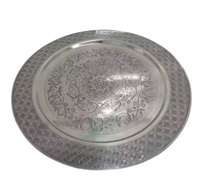 Assiette de présentation ronde en fer doré rose, écologique, style américain, motif uni, polie, pour la décoration de table de mariage et d'événements