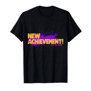New Achievement! Printed Men's <b>Black</b> <b>T</b>-<b>Shirt</b> Short <b>Sleeve</b> O-Neck Casual Jersey Fit - Product Image 5
