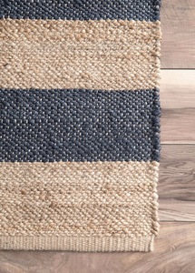 Striped Handmade Low Pile Jute Area <b>Rug</b> Natural Black Eco-Friendly Modern <b>Boho</b> Carpet Medium Thickness for Living Room Home - Product Image 4