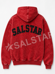 Veste à capuche en jean délavé vintage pour homme, logo personnalisé, coupe oversize, fermeture éclair, streetwear, veste décontractée - Product Image 4
