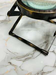 Loupe pliante en laiton antique |   Loupe de bureau réglable pour la lecture et l'inspection - Product Image 2