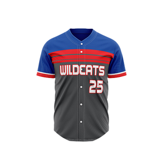 Camiseta de Béisbol Wildcats para Hombre, Sublimada, con Botones, Absorbe la Humedad, Uniforme de Alto Rendimiento, Manga Corta, Cuello en V, Corte Regular para Adultos - Product Image 2