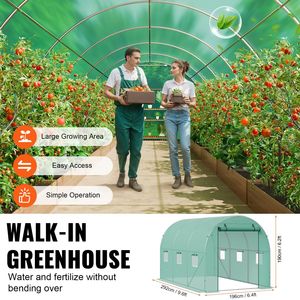 Serre tunnel portable robuste 10x6.6x6.6 FT avec portes moustiquaires à double fermeture éclair et 6 fenêtres moustiquaires pour jardins de plantes exotiques - Product Image 5