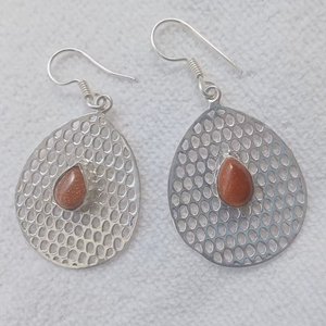 Pendientes de Plata de Primera Calidad al por Mayor, Personalizados, con Forma de Gota, con Piedra Roja, para Mujer, Joyería con Piedras Preciosas - Product Image 1