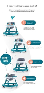 2023 spedizione a buon mercato baby push walker migliore luce di alta qualità musicale pieghevole girello con ruote <span class=keywords><strong>e</strong></span> sedile - Product Image 5