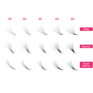 Boîtes à cils Charmlash avec logo personnalisé, vente en gros, cils volume russe, bouquets préfabriqués, fournitures d'extensions de cils, base pointue étroite - Product Image 1