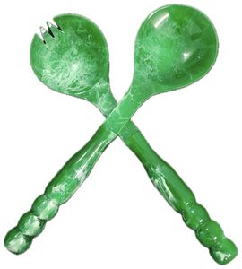 Designer Flow Resin Salad <b>Server</b> Sustainable Food Safe Resin Salad Spoon Set Kitchen Utensils Elegant Resin Cutlery Tableware - Product Image 2
