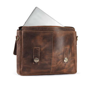 Maletín Ejecutivo Vintage de Cuero Genuino para Hombre con Cierre de Hebilla, Bolso de Transporte Duradero para Oficina y Negocios - Product Image 3