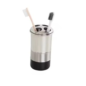 Stainless Steel <b>Toothbrush</b> <b>Holder</b> Round Minimalist Design Easy To Clean Bathroom Accessory - Product Image 6