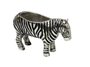 Silver and Black <b>Gold</b> Plated Iron Classic Zebra Planter Figurine for <b>Wall</b> Hanging Floor Garden Decor - Product Image 1
