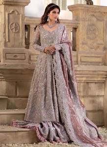 Elegante Vestido de Novia Moderno Estilo Lehenga Choli con Bordado de Cristales, Mangas Largas y Largo hasta el Suelo para Ceremonia - Product Image 2