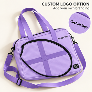 Sac de raquette de squash personnalisé avec logo imprimé, poche zippée incurvée et bandoulière réglable - Product Image 2