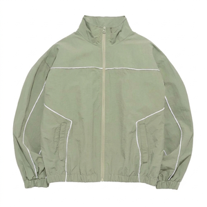 High Quality Men's Olive Green Sporty Track Suit Set Stand Collar Zipper Jacket Pants Quick Dry Polyester <b>Athletic</b> Wear Autumn - Product Image 2