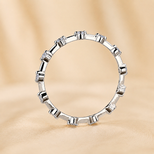 Anillo de Boda Apilable de Eternidad Completa con Burbuja Flotante de Diamante Cultivado en Laboratorio de 0.25CT, Oro de 14K y Plata S925, Joyería Fina de Moda para Fiesta, Regalo - Product Image 3