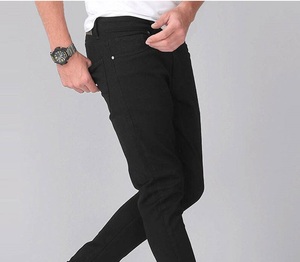 Pantalones de mezclilla negros elásticos para hombre, estilo hip hop, transpirables, para uso urbano y al aire libre - Product Image 6