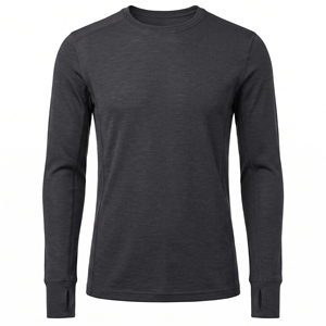 Haut de base en jersey 100 % polyester pour homme, manches longues, séchage rapide, performance, OEM ODM, vente en gros, usine, logo personnalisé sur le devant - Product Image 1