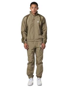 Conjunto Deportivo Oversize de Algodón Estampado Liso para Hombre: Chaqueta Cortavientos y Pantalones Jogger - Product Image 1