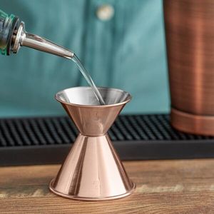 Stainless Steel Copper Coated Jigger 30ml 45ml Double End Shot Measure <b>Bar</b> <b>Tool</b> for Cocktail Making and Liquor Mixing - Product Image 1