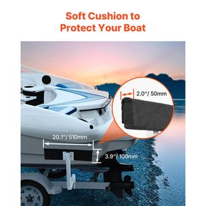 2 Pezzi Guide-Ons Corti Regolabili per Rimorchi Barche e Moto d'Acqua, in Acciaio Temprato Resistente, con Cuscinetto Morbido, Ottimi! - Product Image 5